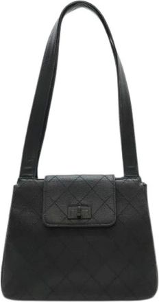 Chanel Pre-owned Vintage Leren Schoudertas - Dames - Vintage Schoudertas - Zwart - ONE Size - Leer - Vintage
