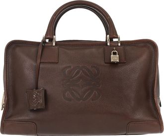 Loewe Amazona Bag Leather Brown Leather Handbag (Pre-Owned)