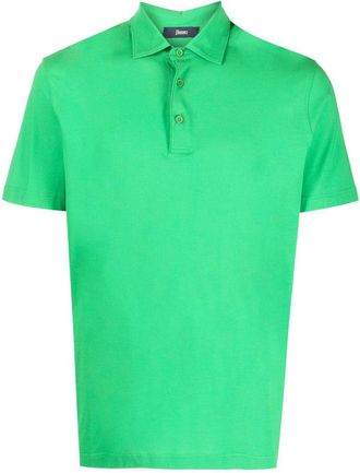 Herno button-placket polo shirt - men - Cotton - 50 - Green