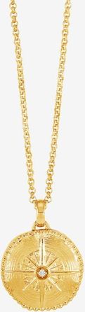 Dower & Hall True North Diamond Locket in Yellow Gold Vermeil at Nordstrom, Size 18