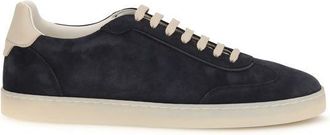 Brunello Cucinelli Brown Calf Leather Bos Taurus Low Top Mens Sneakers