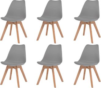 vidaXL Vidaxl - Sillas De Comedor 6 Unidades Pl&aacute;stico Gris