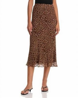 Paige Cicely Midi Skirt In Leopard Print