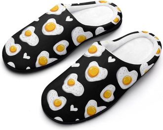 Generic Fried Eggs Pattern Mens Slippers Comfortable And Non-slip Cotton Slipper Shoe for House