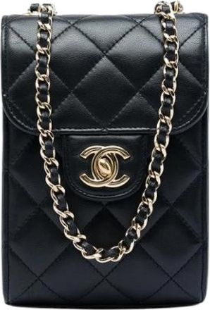 Chanel Pre-owned Vintage Flap Crossbody Bag - Dames - Vintage Schoudertas - Zwart - ONE Size - Leer - Vintage