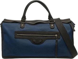 Balenciaga Pre-owned Weekend Bags, female, Blue, Size: ONE SIZE Pre-owned Mesh Weekend Bag