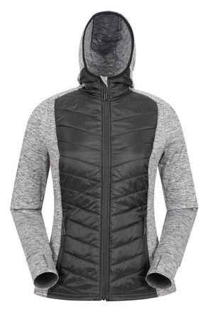 Mountain Warehouse Action Packed Womens Padded Jacket - Water Resistant Ladies Rain Jacket, Padded Insulation Coat, Zipped pockets - Ideal for Travelling, Camping Black 