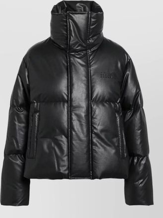 Maison Margiela faux leather quilted cropped puffer jacket