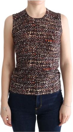 Dolce & Gabbana Gebreide mouwloze top - Dames - Tops zonder mouwen - Veelkleurig - XS - Wol - Tops