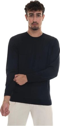 Hindustrie Truien & Vesten, Heren, Blauw, L, Wol, Slim Fit Merino Wool Pullover