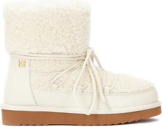 Kazar Roomwitte sneeuwlaarzen op een bruine zool - Dames - Winterlaarzen - Beige - 36 EU - Wol - Schoenen