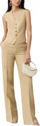 Ralph Lauren Dean Linen Trousers In Light Tan