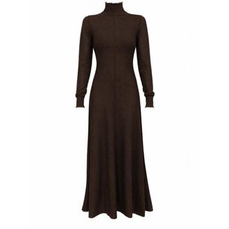 Pinko Pinko - Leningrado Jurk - Dames - Jurken - Bruin - Maat: L Wol