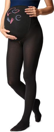 Be Mammy Womens Maternity Tights 150 DEN BE-1122 (Black Pattern-003, M)