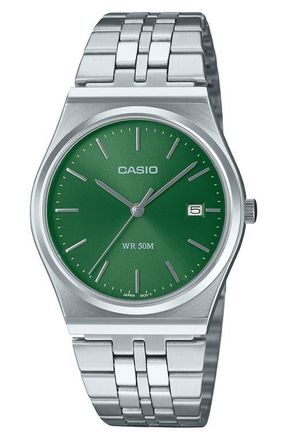 Casio Vintage Analog Bracelet Watch, 35mm in Silver at Nordstrom