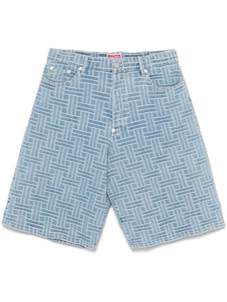 Kenzo Geweven denim shorts - Blauw
