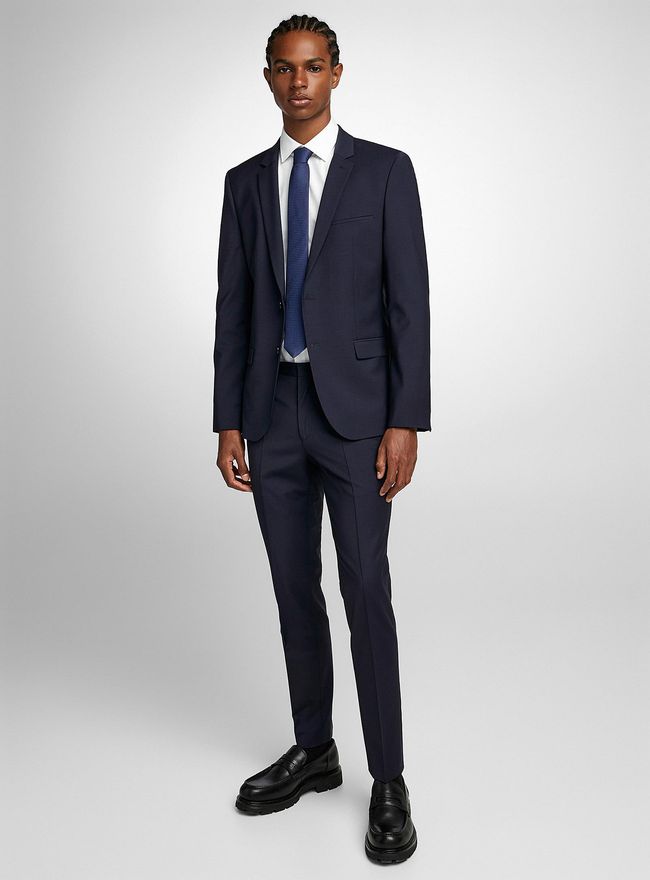 Mens Stretch virgin wool pant Slim fit