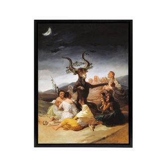 Artery8 Francisco Goya Witches Sabbath Framed Canvas Wall Art Print | Size: W24 x H32