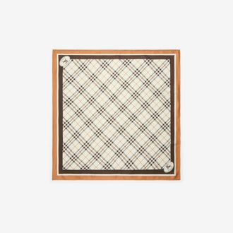 Burberry Check Knight Stamp Silk Scarf