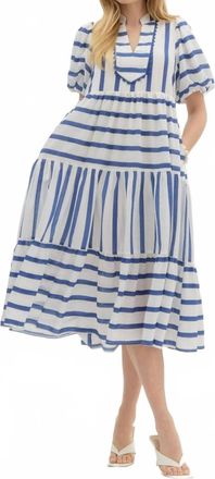 Entro Claire Midi Dress In Blue