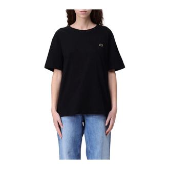 Twinset T-Shirts, female, Black, Size: XS White Short Sleeve Tee