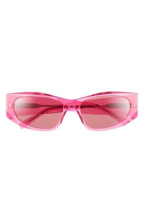 Givenchy GV Day 56mm Geometric Sunglasses in Shiny Pink /Bordeaux at Nordstrom