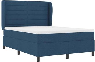 vidaXL Cama Tipo Box Spring Con Colch&oacute;n Azul 140 X 190 Cm Tela Vidaxl