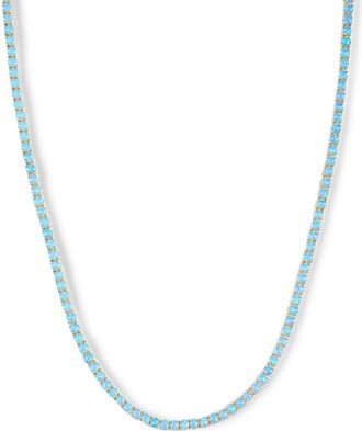 Melinda Maria Grand Heiress Imitation Opal Necklace in Blue Opal/gold at Nordstrom