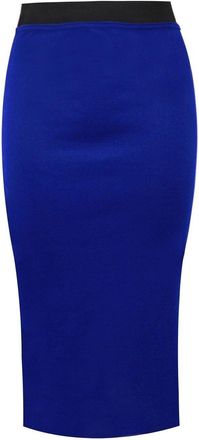 Generic Unbranded New Ladies Womens Plain Midi Pencil Skirt Bodycon Stretch Jersey Office Skirt Size 8-26 (UK XL/XXL 20-22, Royal Blue)