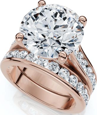 Pompeii3 Certified 6Ct Sharon Diamond Engagement Wedding Ring Set Gold Lab Grown