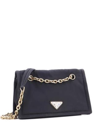 Prada Padded Chain Flap Bag Tessuto Medium shoulder bag - Black