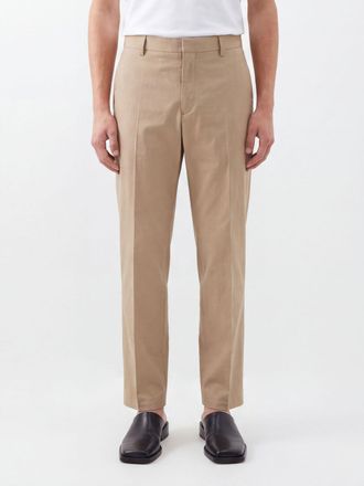 Jil Sander Slim Fit Cotton Gabardine Trousers with French Pockets