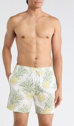 Trunks Surf & Swim Co. Sano 6.5-Inch Swim Shorts in Off-White at Nordstrom Rack, Size X-Large