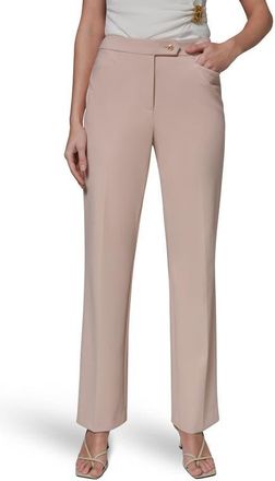 DKNY Side Button Flat Front Straight Leg Pants in Snow Petal at Nordstrom, Size 10