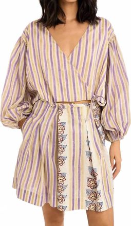 Rujuta Sheth Sol V-Neck Top In Iris Blush
