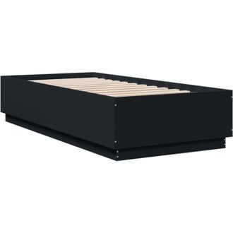 vidaXL Bed Frame with led without Mattress Black 100x200 cm Vidaxl