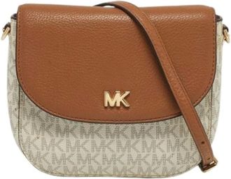 Michael Kors Pre-owned Cross Body Bags, female, Brown, Size: ONE SIZE Pre-owned Coated Canvas Shoulder Bag