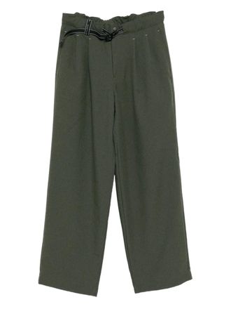 And Wander belt twill wide trousers - Green