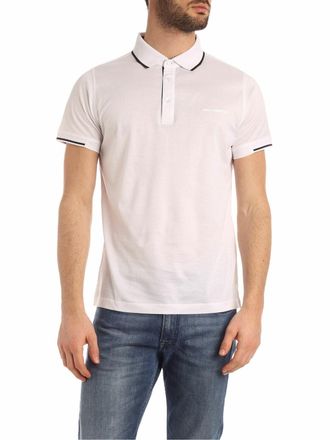 Karl Lagerfeld Tone-on-tone logo polo shirt in white