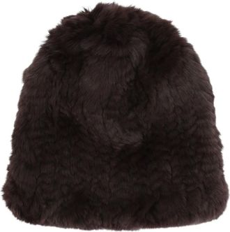 Yves Salomon Gorro de conejo Rex - Accessories - Mujer - Marr&oacute;n - ONE SIZE