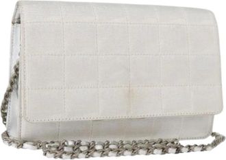 Chanel Pre-owned Cross Body Bags, female, Gray, Size: ONE SIZE Pre-owned Vintage Nylon Shoulder Bag
