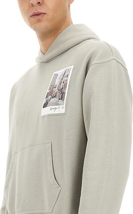 Helmut Lang Postcard-Print Cotton Sweatshirt - Gray