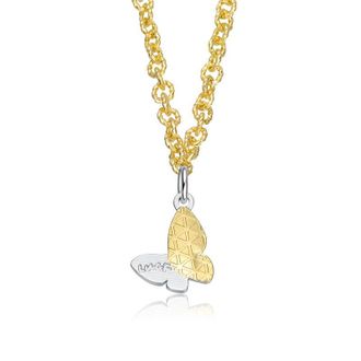 Rachel Glauber Two-Tone Metamorphic Grace Butterfly Pendant Necklace
