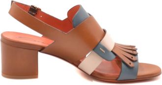 Santoni Sandalen met hoge hakken - Dames - Sandalen met hakken - Veelkleurig - 36 1/2 EU - Leer - Schoenen