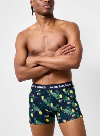 Jack & Jones Mens 3 comfortable white-logo trunk Organic cotton