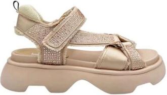 Jeannot Satijnen sandalen met strasssteentjes - Dames - Sandalen - Beige - 40 EU - Satijn - Schoenen