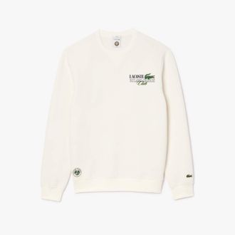 Lacoste Mens Sportsuit Roland-Garros Edition Sweatshirt in Cream Cotton - Size X-Small