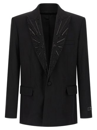 Balmain Black Crystal blazer