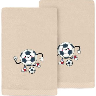Linum Home Textiles 2-Pack Embroidered Hand Towel in Sand Soccer at Nordstrom Rack