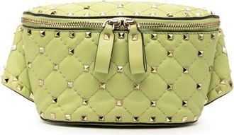 Valentino Pre-owned Belt Bags, female, Green, Size: ONE SIZE Pre-owned Quilted Studded Belt Bag